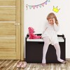 Costway Kids Toy Box Wooden Flip-top Storage Chest Bench W/ Cushion Safety Hinge - image 3 of 4