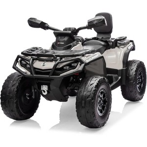24V Kids Ride On Car,2 Seater Licensed Can-Am Electric ATV Car for Kids,4 Wheeler 4WD Ride On Electric Toy Car,3 Speeds,Leather Seats - 1 of 4