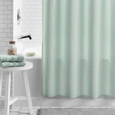 LunaLulinlk Eco-Friendly Waffle-Weave Fabric Shower Curtain