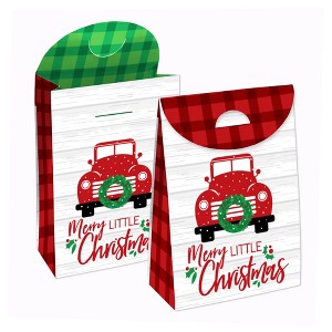 Big Dot of Happiness Merry Little Christmas Tree - Red Truck Christmas Gift Favor Bags - Party Goodie Boxes - Set of 12 - 1 of 4