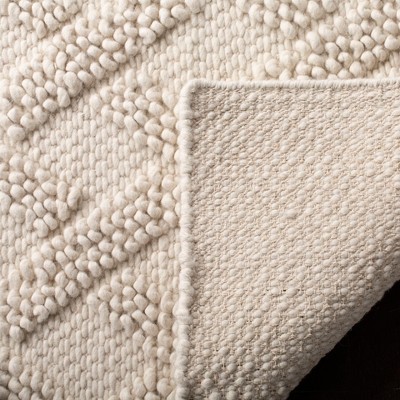 Ivory Hand-Tufted Wool Flat Woven Reversible Area Rug 3' x 5'