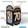 Big Dot of Happiness 70th Birthday Photo Holder Centerpieces, 4x6 Picture Display Box, Black & Gold Table Decoration for Adult Birthday Decor, 8 Count - 4 of 4