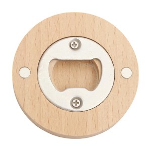 Unique Bargains Bottle Opener Magnetic Beech Wood Light Brown 2.56"x0.47" 1 Pcs - 1 of 4