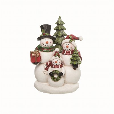 Transpac Resin Multicolor Christmas Snowman and Tree Decor