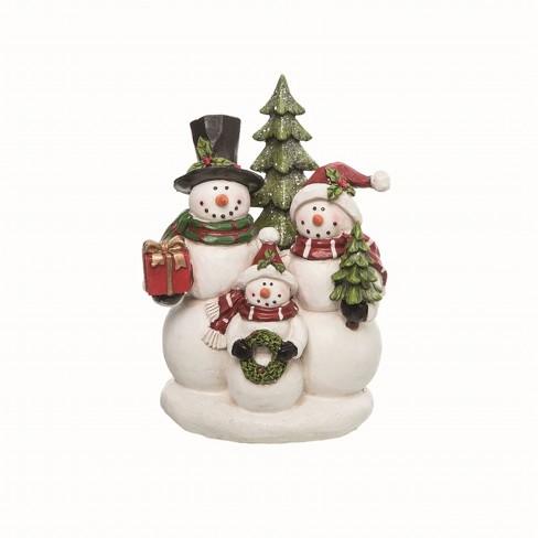 Transpac Resin Multicolored Christmas Snowman And Tree Decor : Target