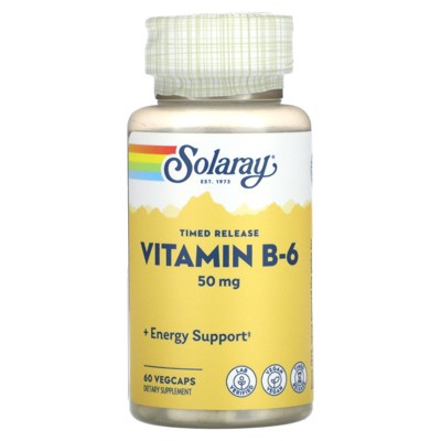 Solaray Timed Release, Vitamin B-6, 50 mg , 60 VegCaps