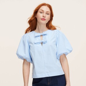 Women's Stripe Puff Short Sleeve Blouse -  kate spade new york x Target Blue/White - 1 of 4