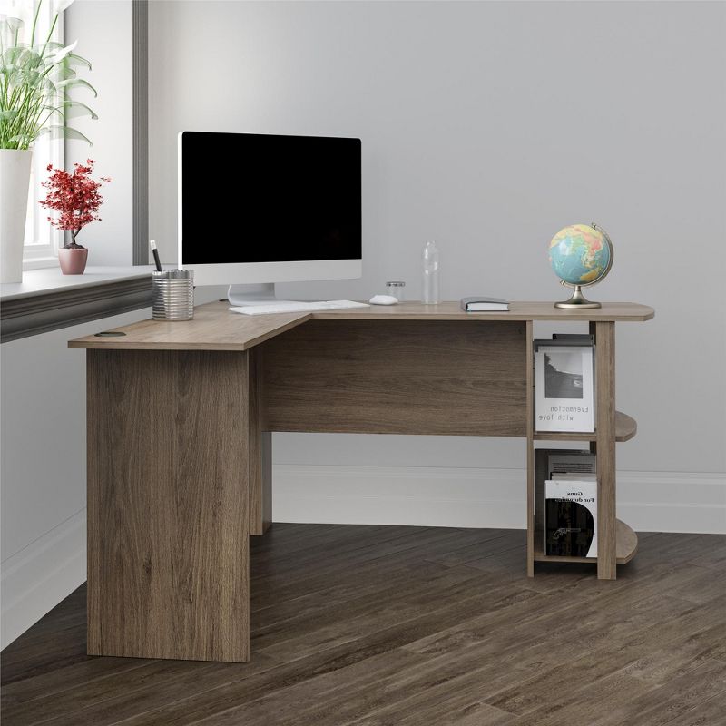 Fieldstone Wood L Shaped Computer Desk with Storage  - Room & Joy, 3 of 13