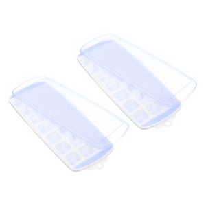 Unique Bargains Easy Release Freezer Cocktail 21 Grid Ice Cube Trays with Lid - 1 of 4