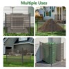 Privacy Screen, 3-Panel Metal Animal Barrier, Rustproof Outdoor Decorative Fence for Patio,Yard Brown - 2 of 4