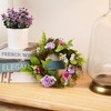 Northlight Mini Rose and Foliage Spring Wreath, Pink and Purple 8" - 2 of 4