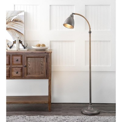 Naldo Adjustable 60" Contemporary Black and Gray Floor Lamp