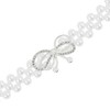 INSPIRE CHIC Women's Pearl Belt Crystal Rhinestone Retro Elastic Thin Waist Belt for Wedding Dress - 2 of 4