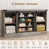 Farmhouse 4 Drawer Dresser for Bedroom, 59" Wood Dressers with Sliding Barn Doors, TV Stand with Large Drawers & Bar Handles - 4 of 4