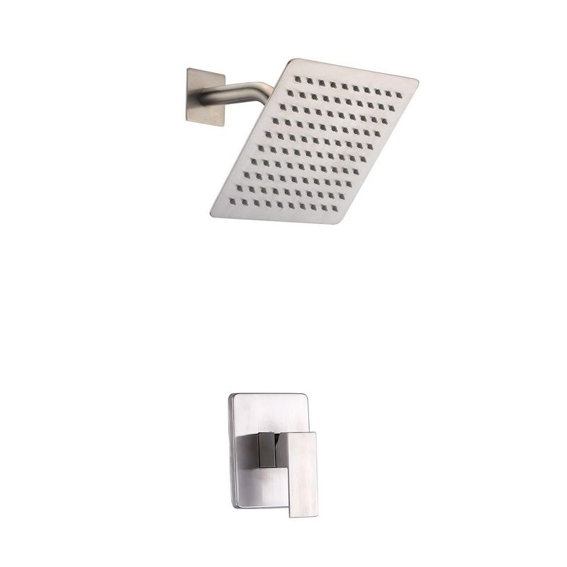 Sumerain Shower Only Faucet Brushed Nickel, with Solid Brass Rough-in Valve and Rainfall Shower Head, 1 of 6