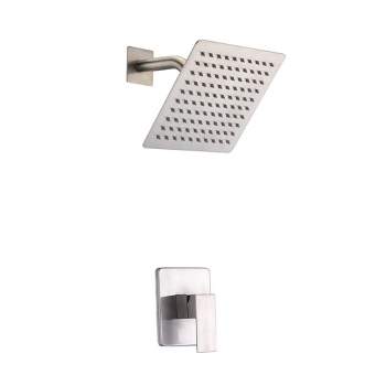 Sumerain Shower Only Faucet Brushed Nickel, with Solid Brass Rough-in Valve and Rainfall Shower Head