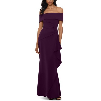XSCAPE Womens Ruffled Gown Dress