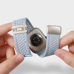 HTUTWOO Hollow Breathable Apple Watch Band, Woven Nylon Magnetic Strap 38/40/41/42/44/45/46/49mm for iWatch Series 10 9 8 7 6 5 4 3 2 1 SE Ultra - 1 of 4