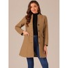 INSPIRE CHIC Women's Elegant Winter V Neck Single Breasted Long Overcoat - 2 of 4