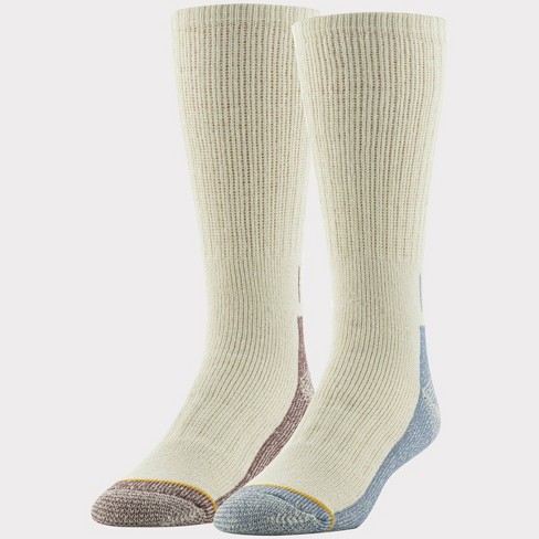 Goldtoe Signature Collection Men's Wool Crew Boot Socks 2pk - White/blue/ maroon 6-12.5 : Target