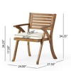 SKRAN Outdoor Wooden Dining Set with Cushions, Weather-Resistant Rattan and Steel Frame for Patio, Garden, Indoor, Teak Finish - 3 of 4
