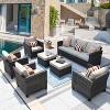XIZZI Patio Furniture Set 7 Pieces Outdoor Conversation Sets Wicker Sectional Couch Set with Chairs for Garden Backyard Porch - 2 of 4