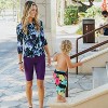 Calypsa Women's Chlorine Resistant High Waisted Long Bike Swim Shorts - 4 of 4