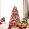 Tangkula 6 FT Pre-Lit Tinsel Christmas Tree Artificial Xmas Tree w/ Lush Branch Tips - 3 of 4