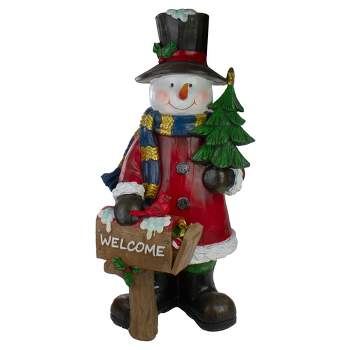 Northlight 31" Winter Dressed Snowman and Welcome Mailbox Christmas Decoration