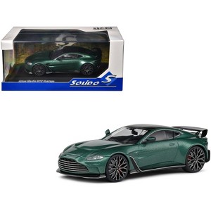 Aston Martin V12 Vantage Racing Green Metallic with Black Top 1/43 Die Cast Model Car by Solido - 1 of 4