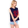 Anna-Kaci Women's Lobster Embroidered Knit Sleeveless Sweater Vest with Ribbed Trim - 3 of 4