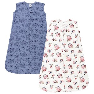 Hudson Baby Infant Girl Thermal Sleeveless Sleeping Bag 2pk, Dusty Rose Floral - 1 of 4