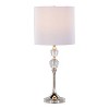 LumiSource Set of 2 Clara 26" Contemporary Crystal Table Lamp in Clear Crystal/Polished Nickel with White Linen Shade from Grandview Gallery - 3 of 4