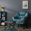 KTMBDW Fabric Lazy Chair with Foldable Ottoman, Accent Comfy Lounge Arm Chair and Folding Footrest Stool Set for Living Room, Bedroom, Dorm, Green - 4 of 4