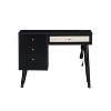 HDZNVF 39 inch Retro Bohemian Style Wooden Makeup Vanity Set with Stool, Black - 4 of 4