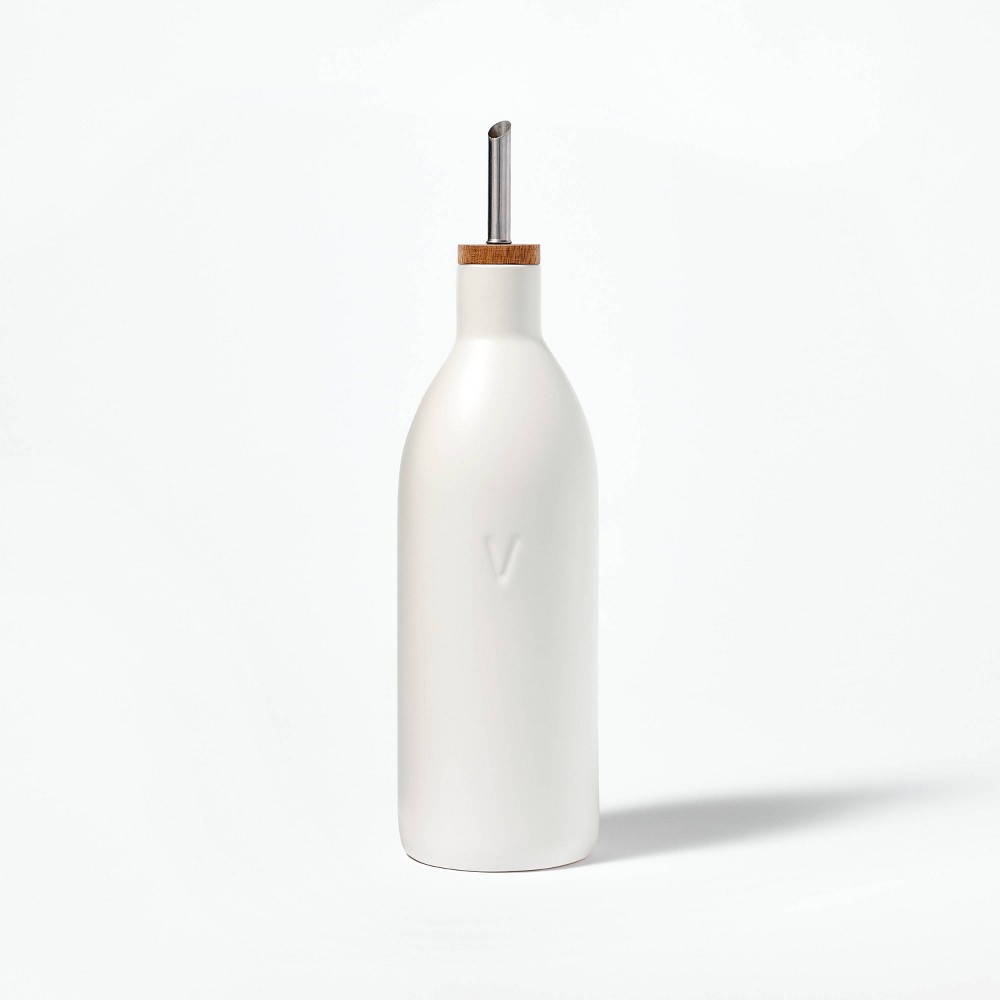 Ceramic Vinegar Pour Bottle Cream - Figmintâ„¢