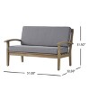 GDFStudio Keanu Outdoor Acacia Wood Loveseat and Coffee Table Set with Cushions - 3 of 4