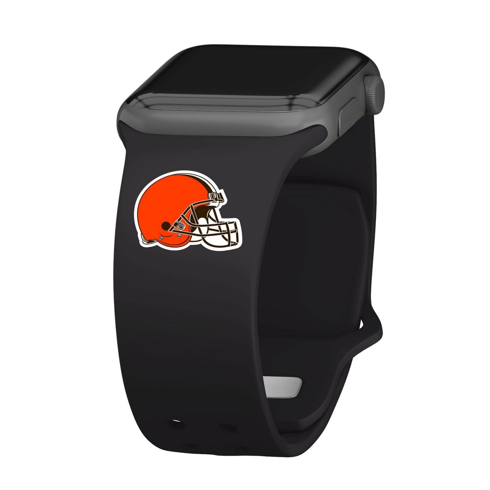 Photos - Watch Strap NFL Cleveland Browns Apple Watch Compatible Silicone Band 38/40/41mm - Bla