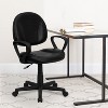 Emma and Oliver Mid-Back Black LeatherSoft Swivel Ergonomic Office Chair - Back Adjustment - 2 of 4