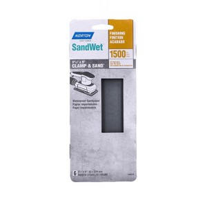 Norton SandWet 9 in. L X 3 in. W 1500 Grit Silicon Carbide Sanding Sheet 6 pk - 1 of 1