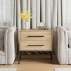 Bedside Tables Nightstand w/2 Drawers & Open Shelf, Modern Side Table w/Metal Legs, Compact Storage Cabinet for Small Space Apartment - 2 of 4