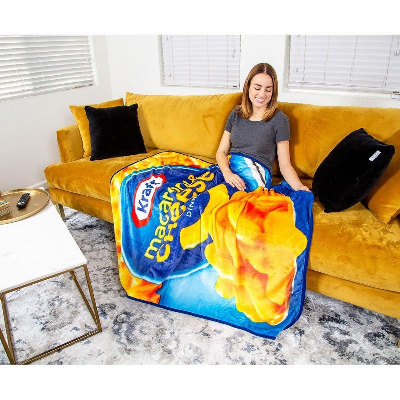 Toynk Kraft Macaroni and Cheese Fleece Throw Blanket | 45 x 60 Inches, 5 of 7