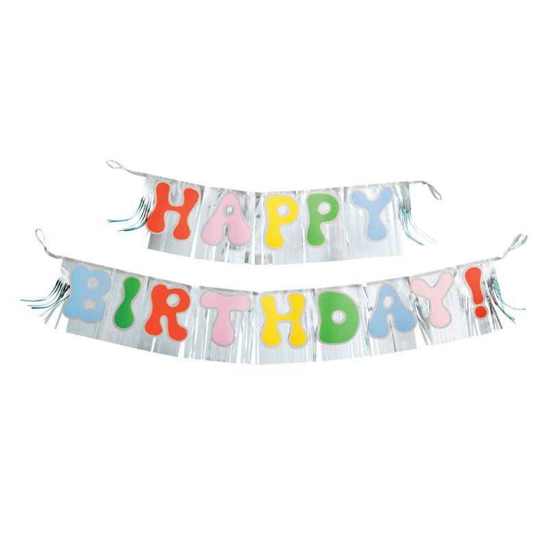 2ct Rainbow Confetti Fringe &#39;Happy Birthday&#39; Banner - Spritz&#8482;, 4 of 7