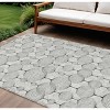White Gray And Silver Geometric Washable Indoor Outdoor Area Rug - 2 of 4