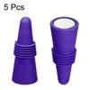 Unique Bargains Silicone Unbreakable Reusable Beverage Wine Caps 5 Pcs - 3 of 3