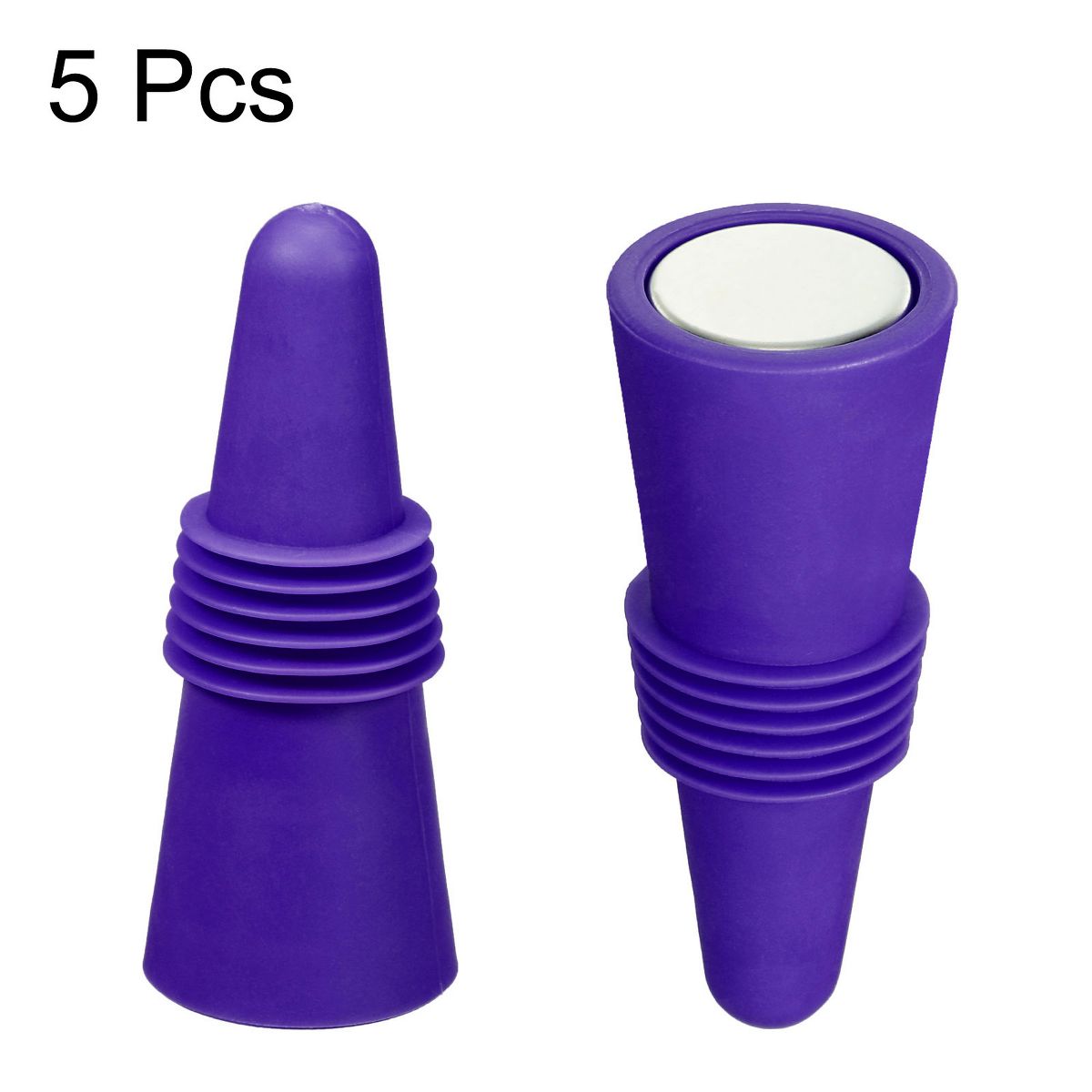 Unique Bargains Silicone Unbreakable Reusable Beverage Wine Caps 5 Pcs - thumbnail 6