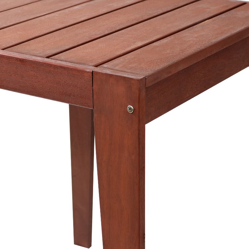 Sunnydaze Outdoor Meranti Wood with Mahogany Teak Oil Finish Square Wooden Patio Table - 23.75" - Brown, 4 of 10