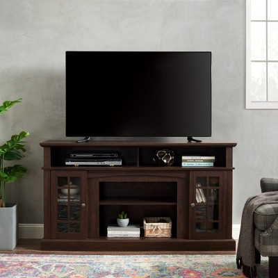 TV Media Stand For TV Up To 65" Traditional Media Entertainment Center Console Table With Open And Closed Storage Space