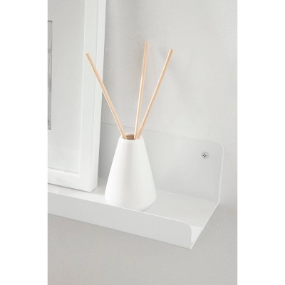 Mezzo White Metal Floating Wall Ledge Shelf Set