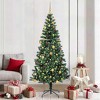 vidaXL Artificial Pre-lit Christmas Tree Green 82.7" PVC and Metal - 2 of 4